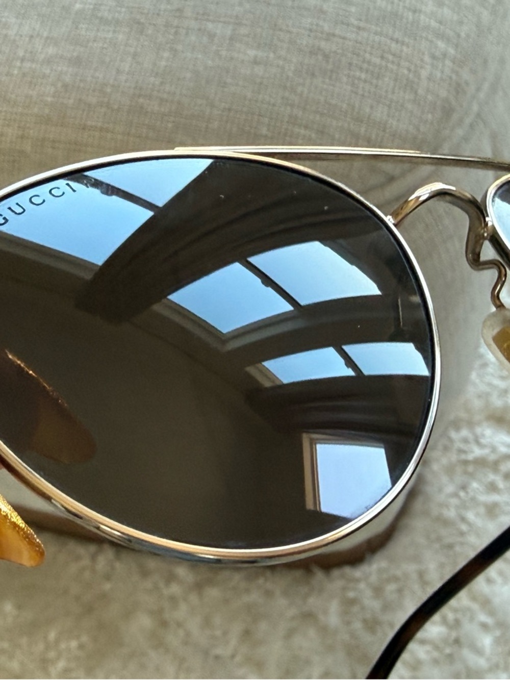 GUCCI Gold Frame Aviator Sunglasses with Brown Lenses ❤️ - Picture 4 of 15